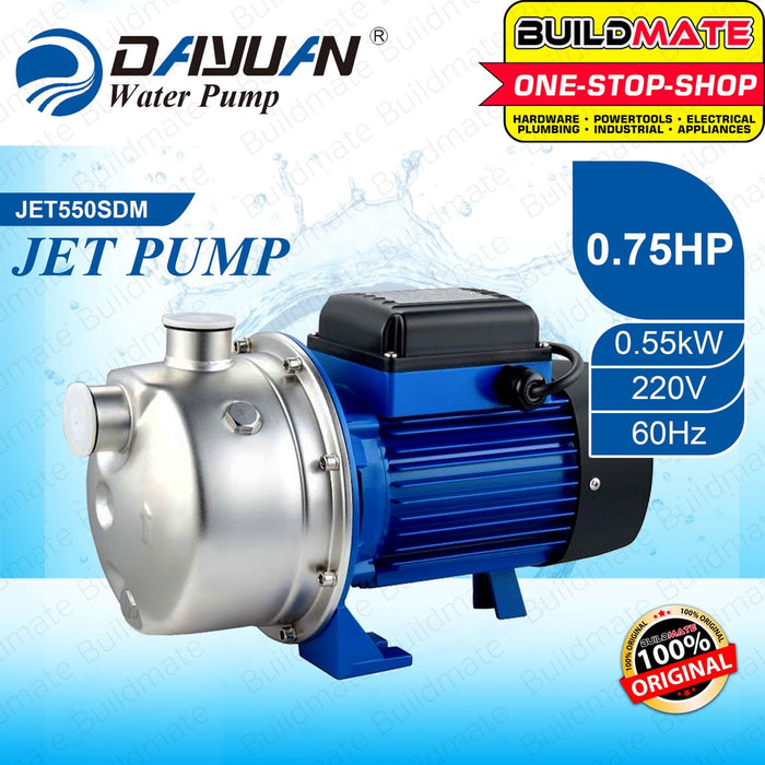 DAYUAN Italy Self Priming Water Booster Jet Pump Stainless Steel Body 0.75HP JET550SDM •BUILDMATE•