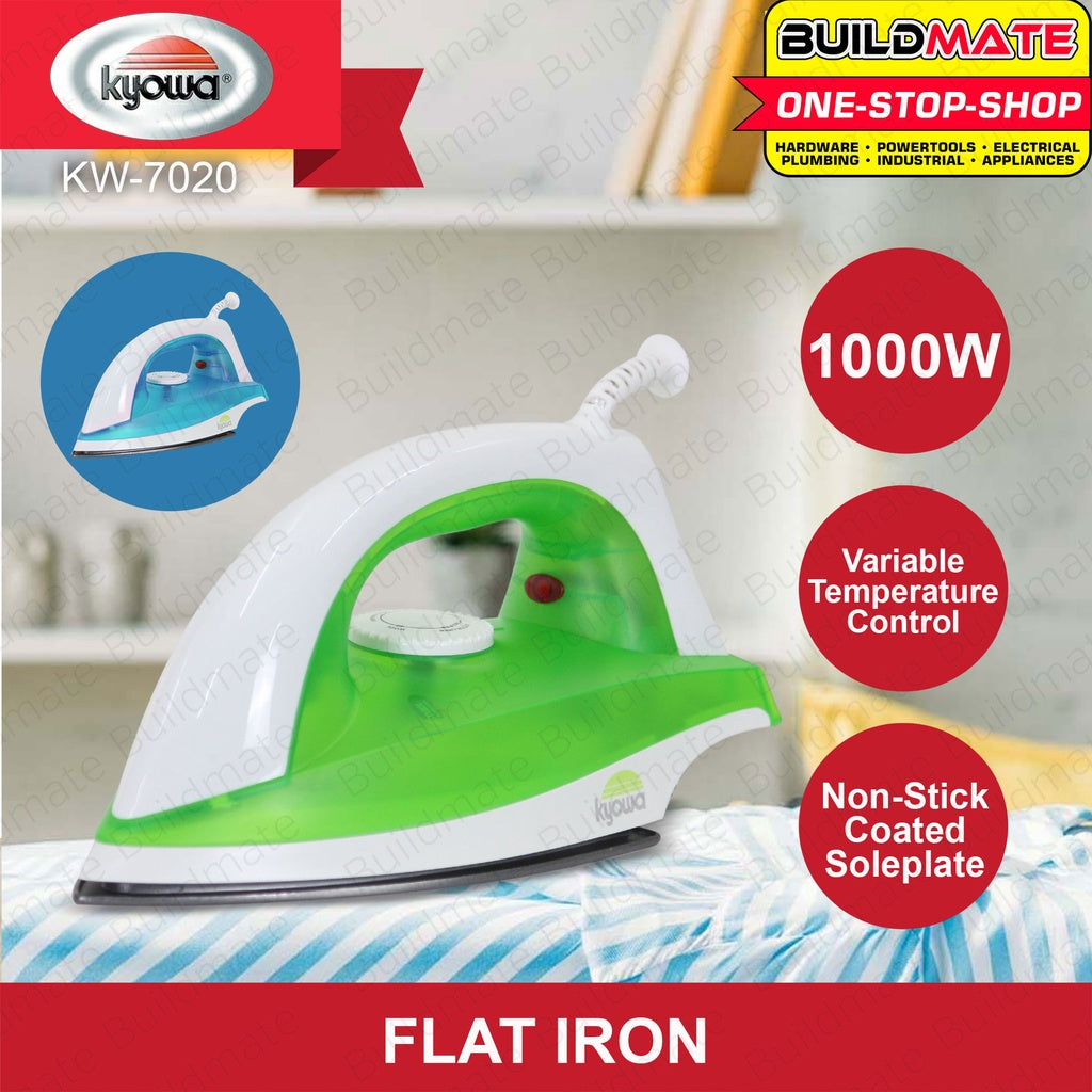 KYOWA Flat Iron 1000W Non-Stick Coated Sole Plate With Flexible Cord KW7020  KW7000 •BUILDMATE•