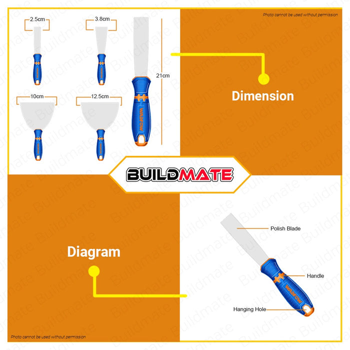 WADFOW Putty Trowel Scraper 25mm | 38mm | 100mm | 125mm SOLD PER PIECE Putty Knife •BUILDMATE• WHT