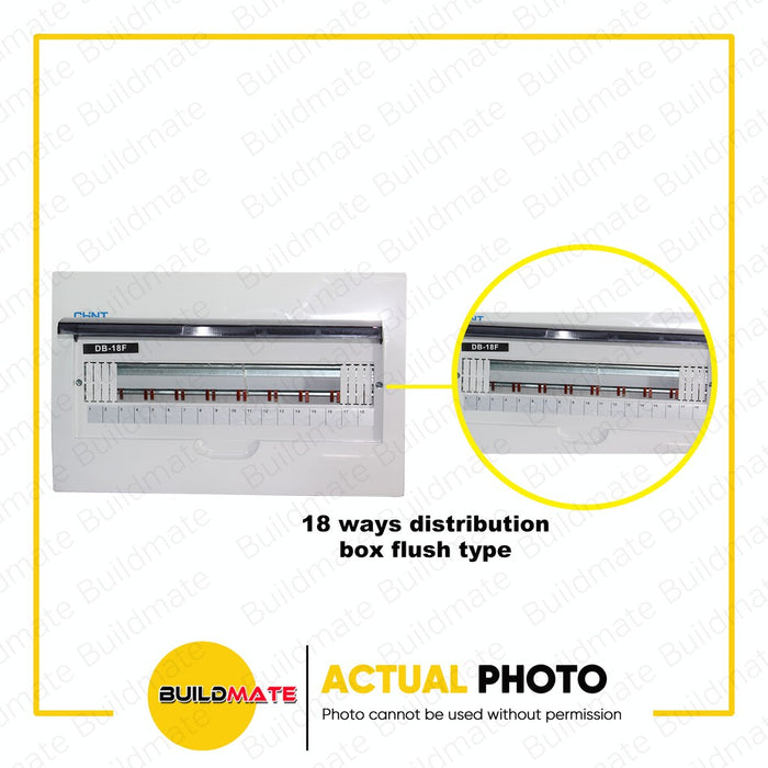 CHINT 18 WAYS FLUSH Type Panel Distribution Box Board for Din Rail Breaker Busbar DB-18F •BUILDMATE•