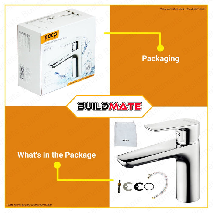 INGCO Single Lever Washbasin Wash Basin Mixer Faucet Industrial Sink Tap HSLBM11501 •BUILDMATE• IHT