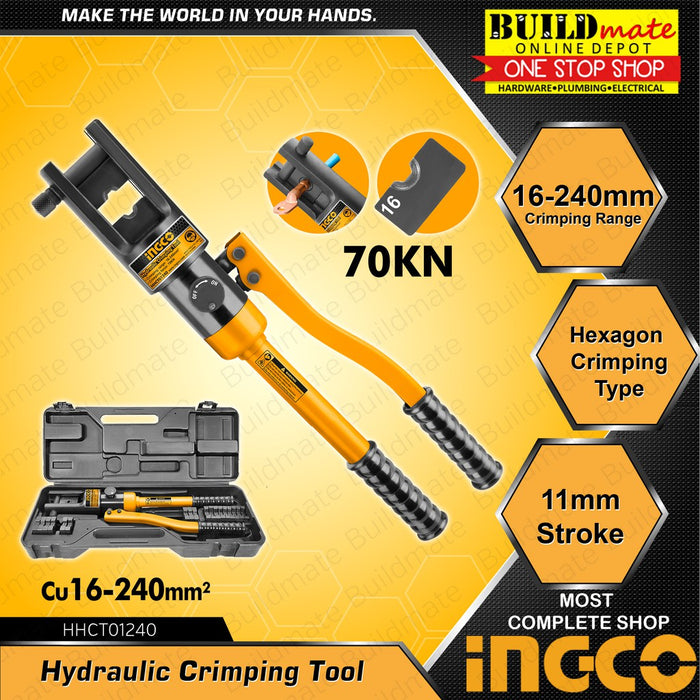 INGCO Hydraulic Crimping Tool 18mm HHCT01240 +FREE PUTTY TROWEL •BUILDMATE• IHT