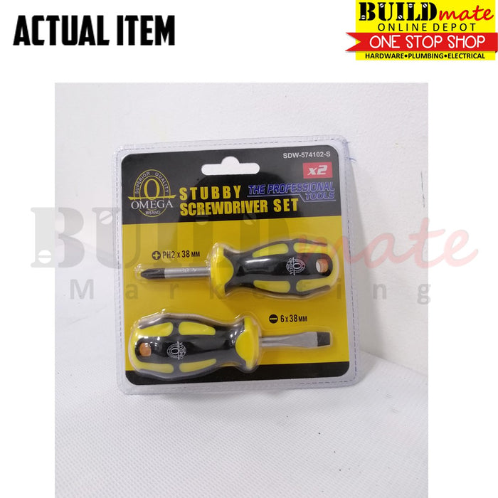 OMEGA Stubby Screwdriver 2PCS/SET SDW-574102-S •BUILDMATE• 