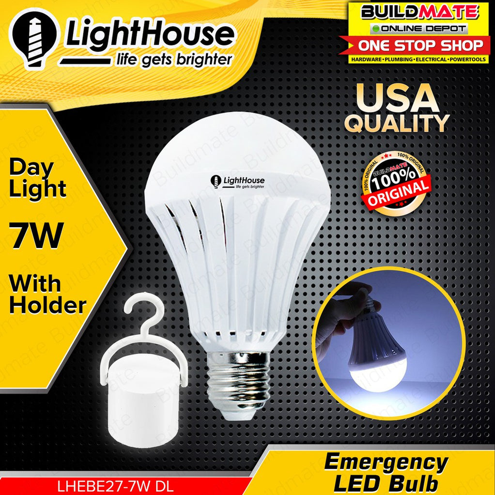 LIGHTHOUSE Rechargeable Emergency LED Bulb with Holder 7W E27 A60 LHEB ...