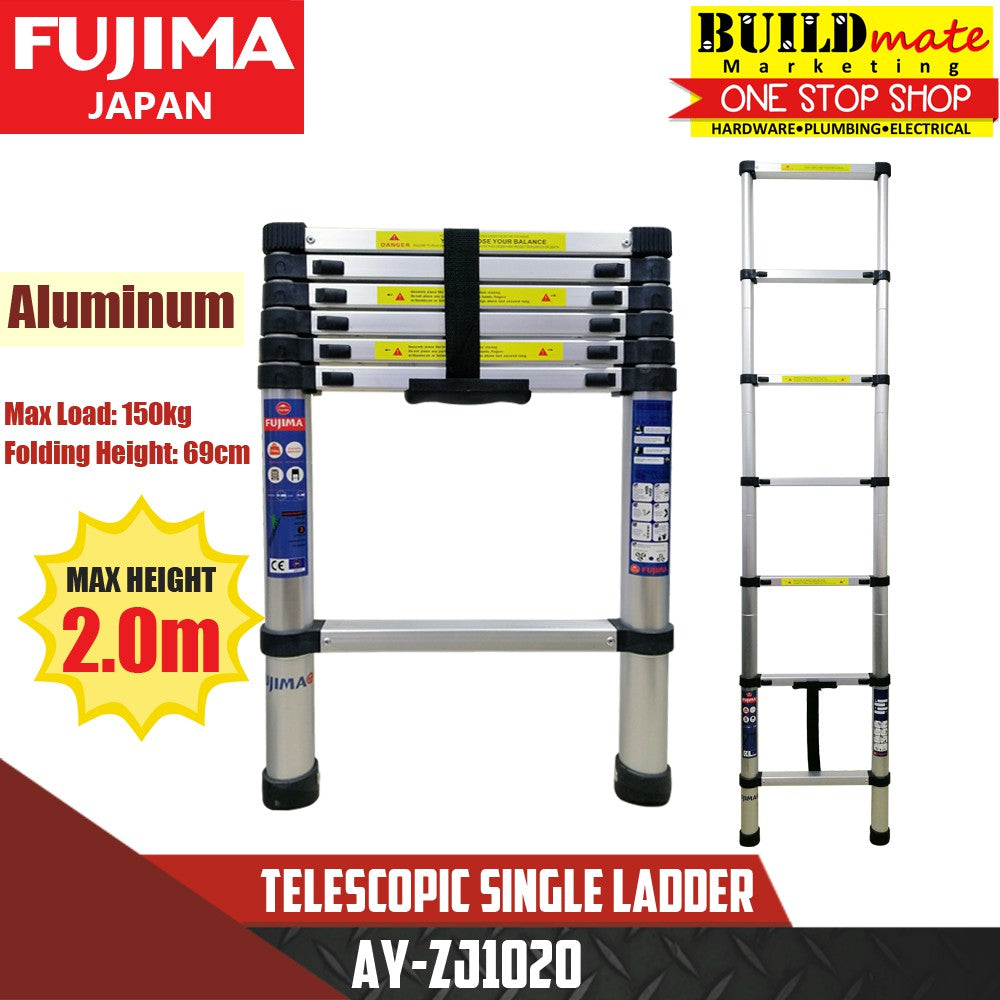 Fujima Telescopic Single Ladder Aluminum AY-ZJ-1020 •BUILDMATE• — Buildmate