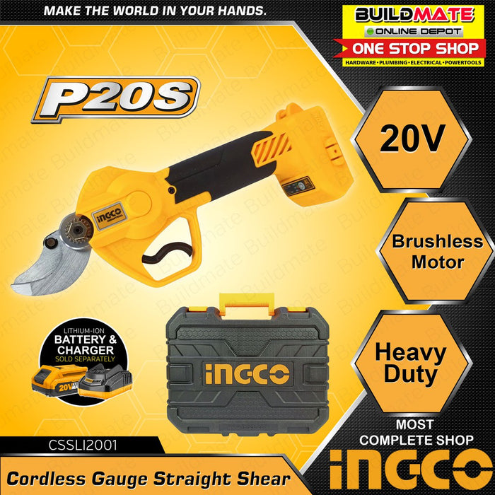 INGCO Lithium-Ion Cordless Gauge Straight Shear 20V CSSLI2001 •BUILDMATE• ICPT