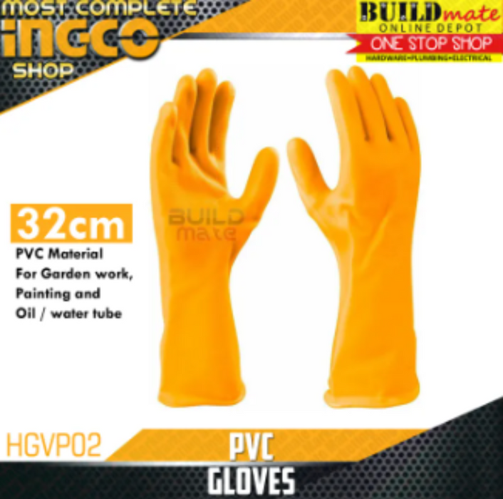BUILDMATE Ingco PVC Gloves 32cm Protective Gloves Work Gloves Washable Safety Gloves Comfortable Gloves Garden Gloves Protection Gloves Kitchen Gloves HGVP01 | HGVP02 | HGVP03 • HT2