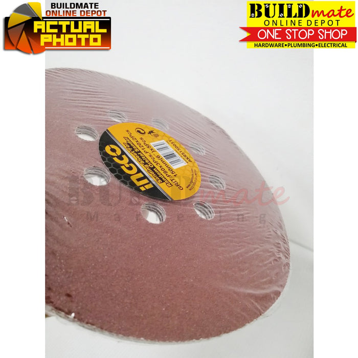 INGCO Sanding Sheet Velcro for Random Orbit Sander 6" 5PCS/PACK Sandpaper AKRS150051 •BUILDMATE• IHT
