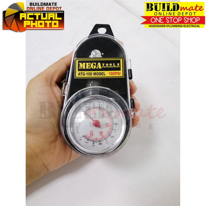MEGA Dial Type Tire Gauge w/case 100PSI AGT-100 •NEW ARRIVAL!•
