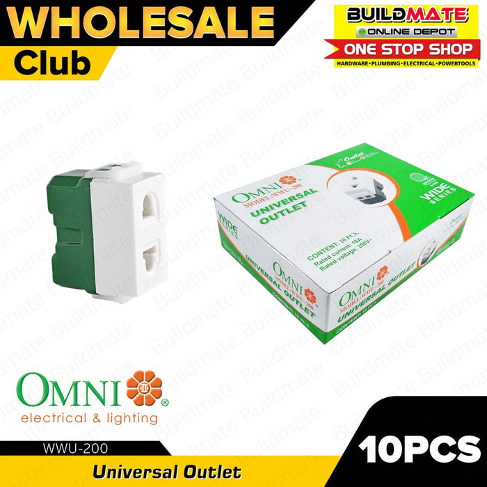 [WHOLESALE] (10PCS) OMNI Universal Outlet 16A WWU-200 •BUILDMATE•