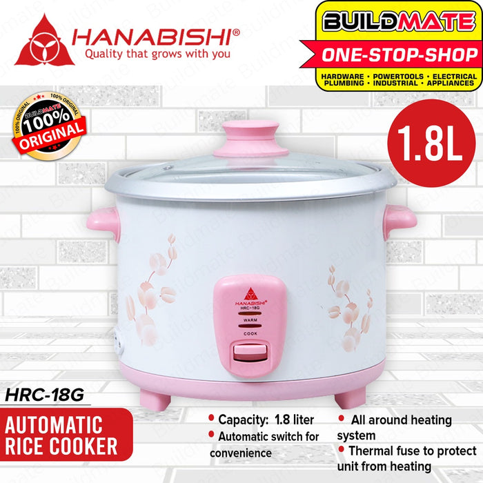HANABISHI Rice Cooker 1.8L 10 Cups HRC-18G •BUILDMATE•