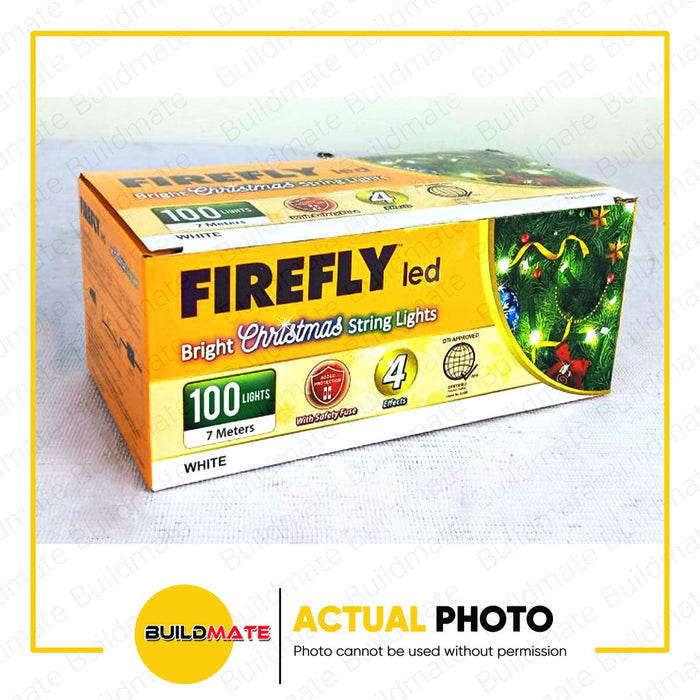 FIREFLY 100 LED White Christmas Lights Green Wire FXL12100WH •BUILDMATE•