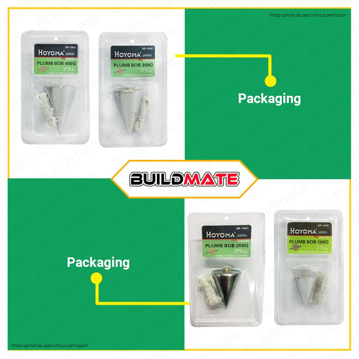 HOYOMA JAPAN Steel Plumb Bob 100g 200g 300g 400g •BUILDMATE• HYMHT