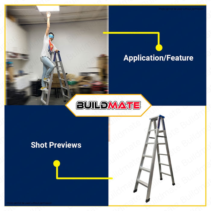 OXFORD ENGLAND Aluminum Step Ladder 6 STEPS •BUILDMATE•