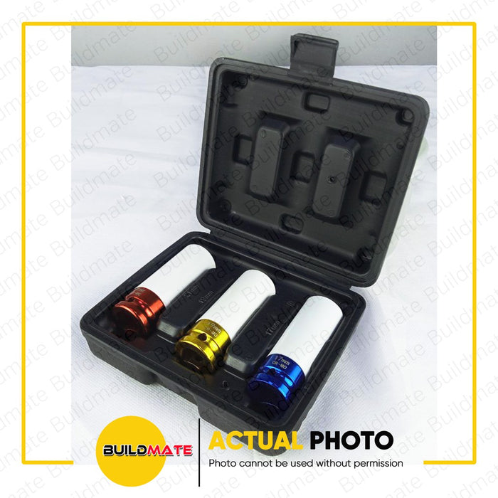 HOTECHE 3PCS/SET 1/2" Drive Wheel Nut Socket Set Cr-V 206001 •BUILDMATE•