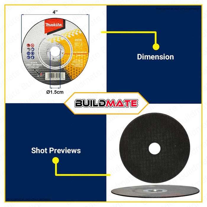 MAKITA Original Cutting Disc Wheel INOX Stainless 4" SUPER THIN For Angle Grinder •BUILDMATE•