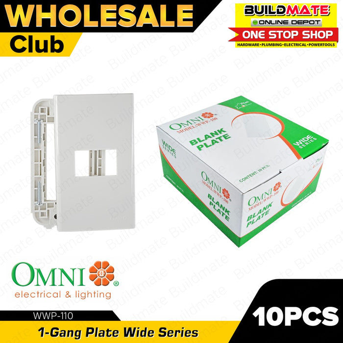 [WHOLESALE] (10PCS) OMNI 1-Gang Plate WWP-110 WIDE SERIES •BUILDMATE•