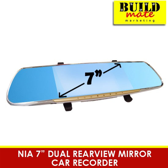 NIA 7" Dual Rearview Mirror Dashcam Car Recorder
