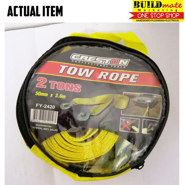 CRESTON Tow Rope 2T / 5T x 3.6m •BUILDMATE•