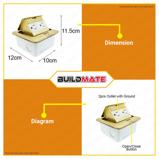 OMNI Electric Ground Floor Mounted Outlet Square WFM-002 •BUILDMATE•