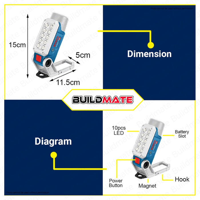 BOSCH Lithium Ion Li-Ion Cordless Battery LED Lamp Work Light GLI 120V-330 06014A0000 AUTHENTIC BLC