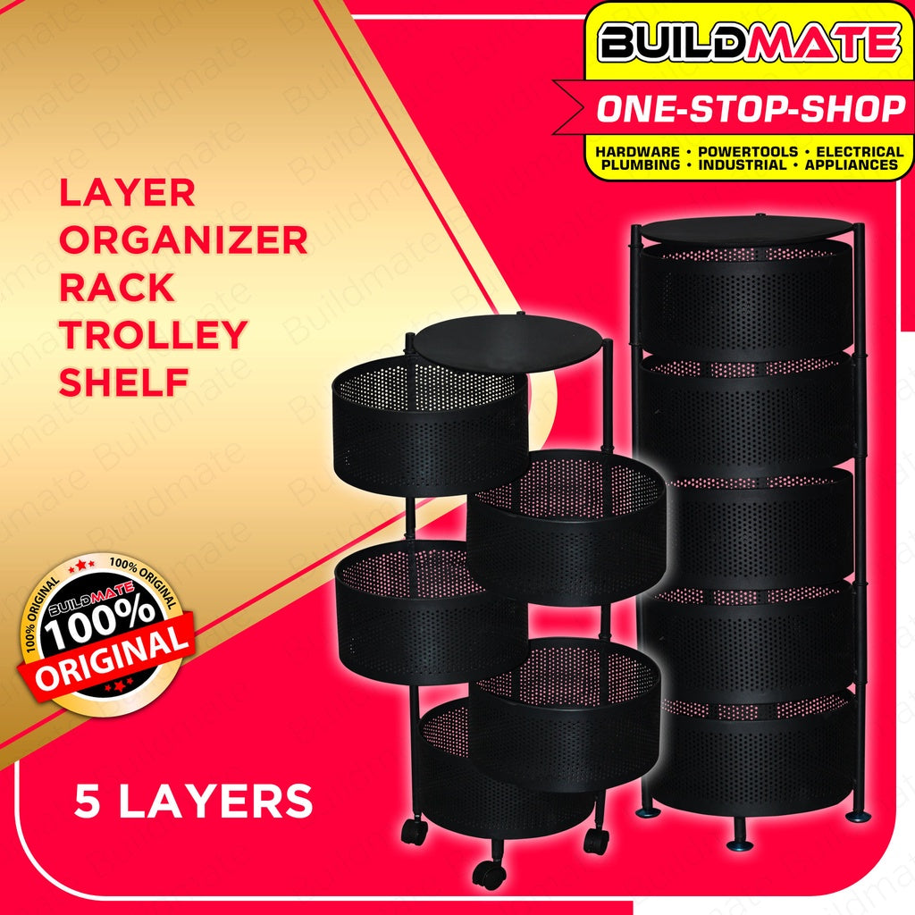 YUMEHOME 5 Layer Organizer Rack Trolley Shelf with Wheels CSR-5 •BUILD ...