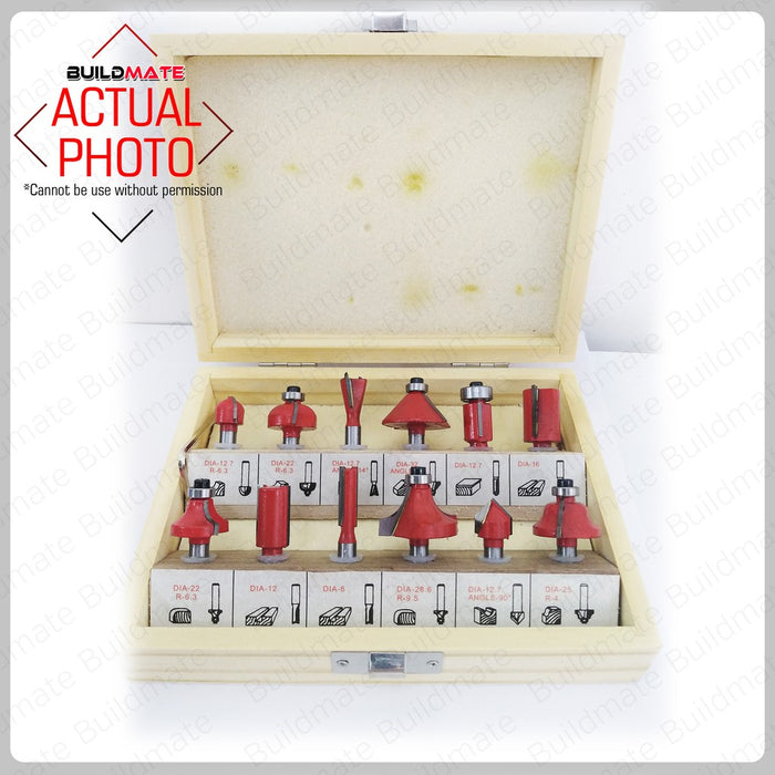MEGA Router Bits Set 12PCS/SET •BUILDMATE• — Buildmate