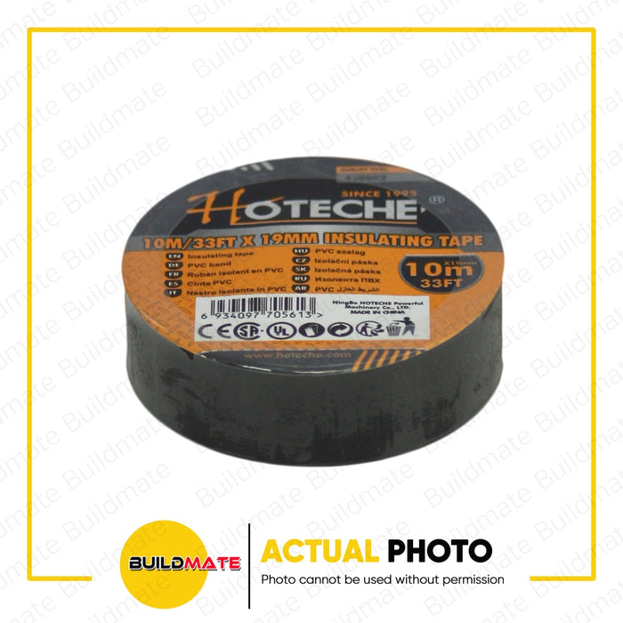 HOTECHE Insulating Electrical Tape Black PVC 10mm x 19mm HTC-438002 •BUILDMATE•