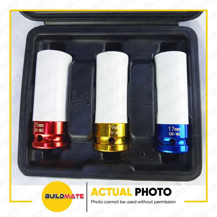HOTECHE 3PCS/SET 1/2" Drive Wheel Nut Socket Set Cr-V 206001 •BUILDMATE•
