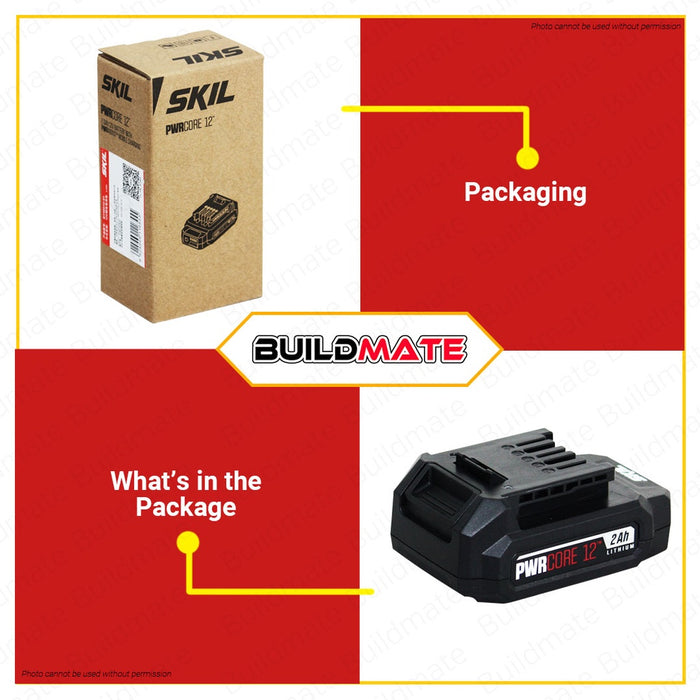 SKIL Lithium Ion Battery Pack 12V 2.5Ah PWRCORE 12" BY5199C-01 •BUILDMATE•