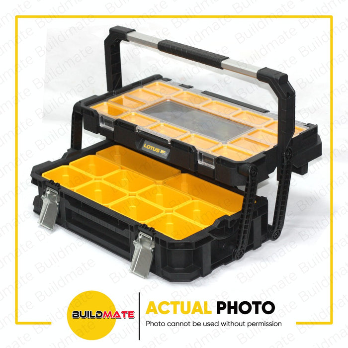 LOTUS X-CONNECT 2 Level Top Handle Cantilever Storage Organizer Tool Box LTXC15GCO •BUILDMATE•