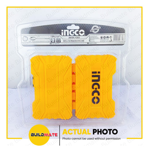 INGCO Flat Wood Drill Bits 12PCS /SET AKDL1201  •BUILDMATE• IHT