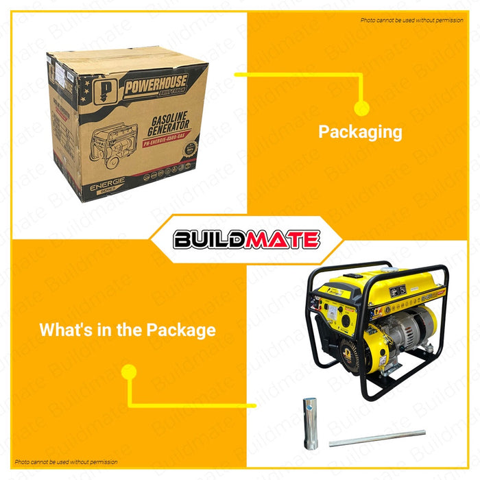 POWERHOUSE ENERGIE SERIES GASOLINE GENERATOR RECOIL START POWER 1.8 KW KVA PH-ENERGIE-4500-GAS PHI