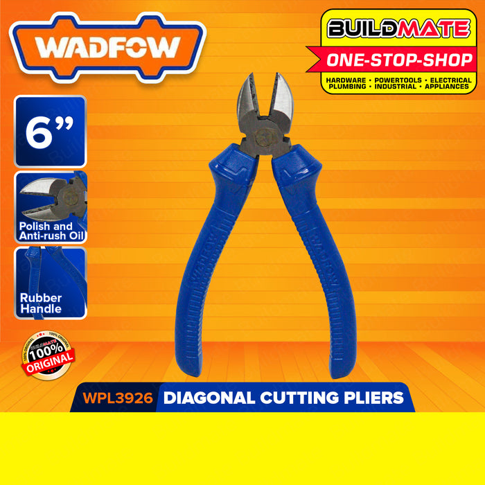 WADFOW Diagonal Cutting Pliers 6" Inch | 7" Inch [SOLD PER PIECE] Side Cutter Wire Cutters Pliers Tool Anti-Rust Oil Hand Tool Precision Side Cutter WPL3926 | WPL3927 •BUILDMATE• WHT