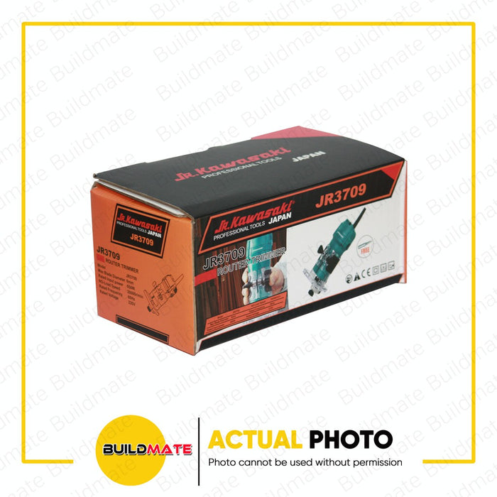 JR KAWASAKI Electric Router Trimmer 650W 3709 + FREE 1 PC ROTARY BIT •BUILDMATE•