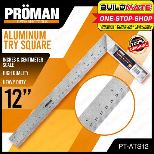 PROMAN GERMANY / HOYOMA JAPAN Aluminum Try Square 12" ATS12 100% ORIGINAL / AUTHENTIC •BUILDMATE•
