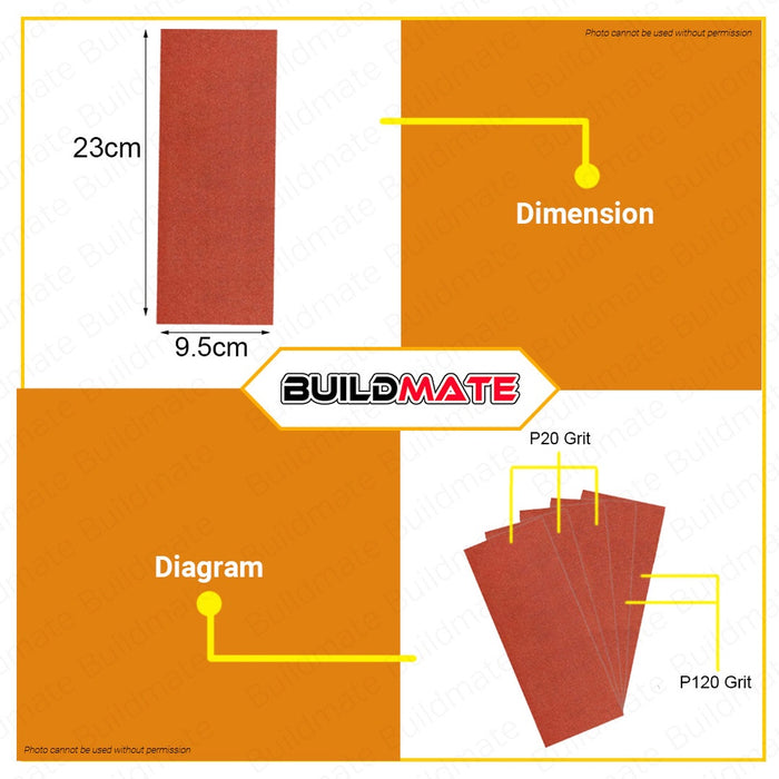 INGCO 5 PCS Finishing Sanding Sheet Set AKFS240101-1 for FS3208 •BUILDMATE• HT2