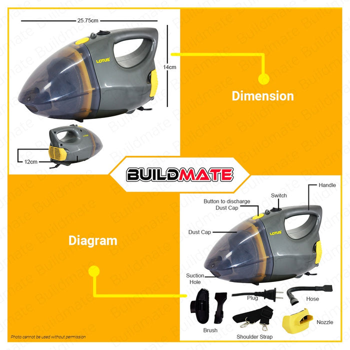 LOTUS Portable Handy Vacuum with Blower LBVC2588 Car PC CPU  •BUILDMATE• LPT