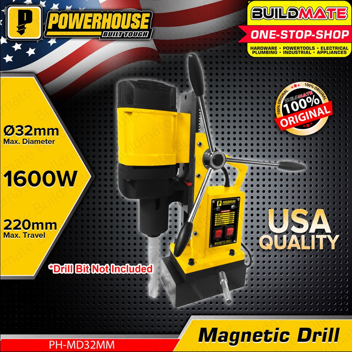 POWERHOUSE USA Magnetic Core Drill 32mm 1600W 100% Copper Portable Heavy Duty Drill PH-MD32MM PHPT