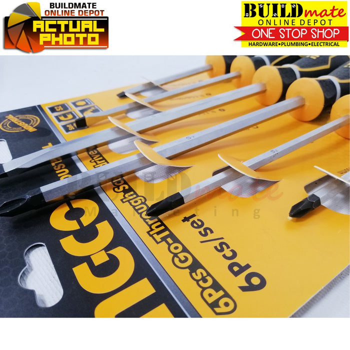 INGCO GO-Through Screwdriver 6PCS/SET HSGT280608  •BUILDMATE• IHT