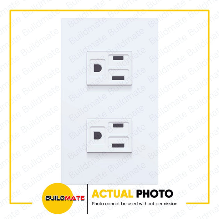 LIGHTHOUSE Electric 2 Gang Plate w/ Regular Convenience Outlet (Flat Pin w/ Ground) LHWD-400-P2 PHLH