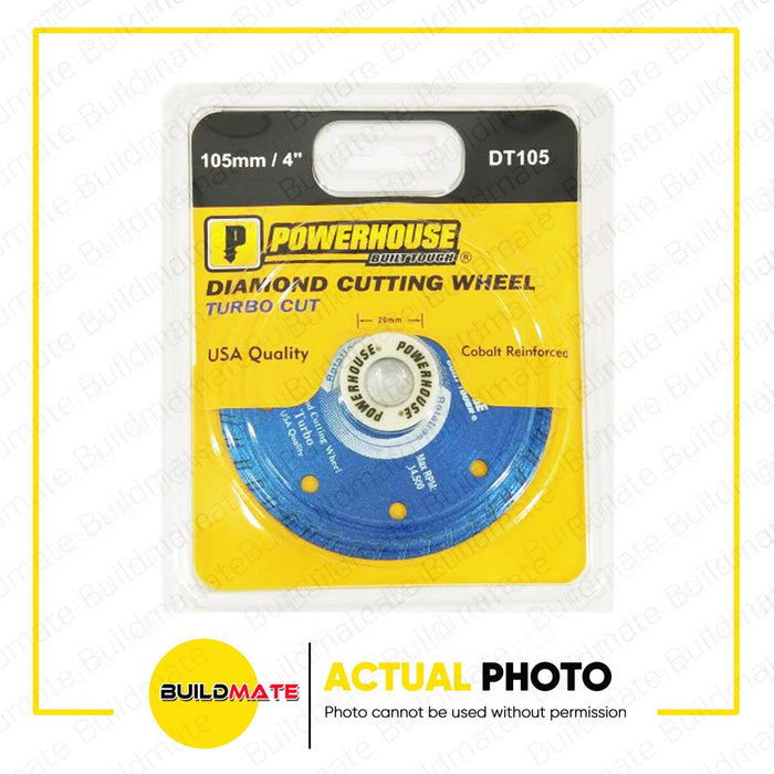 POWERHOUSE 4" Inch Diamond Cutting Wheel Disc TURBO Type HIGH SPEED DT105 •BUILDMATE• PTAA