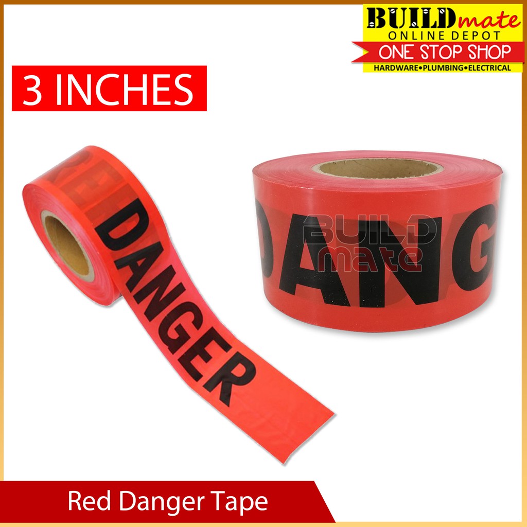 Elisanliving Sharp Red Danger Tape – 3" X 300 Ft, Maximum Readability, Tear-Resistant
