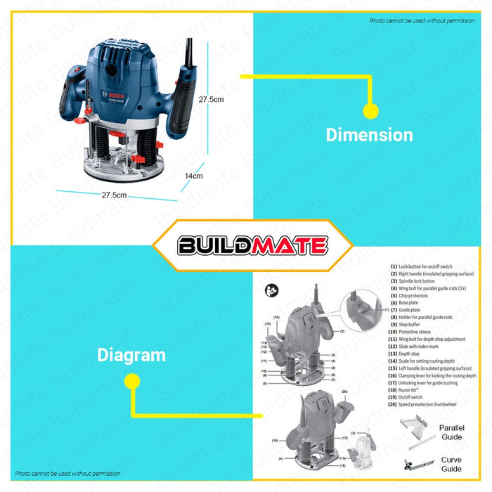Bosch Professional Plunge Router GOF 130 06016B70K1 100% ORIGINAL / AUTHENTIC •BUILDMATE• COC