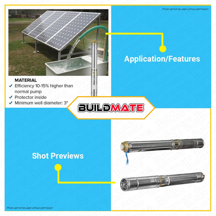 DAYUAN SOLAR SET Deep Well Pump Solar 3TWJ1-37/10-400W/32V with 2 Pcs 30V Solar Panel Module •BUILDMATE• DBS