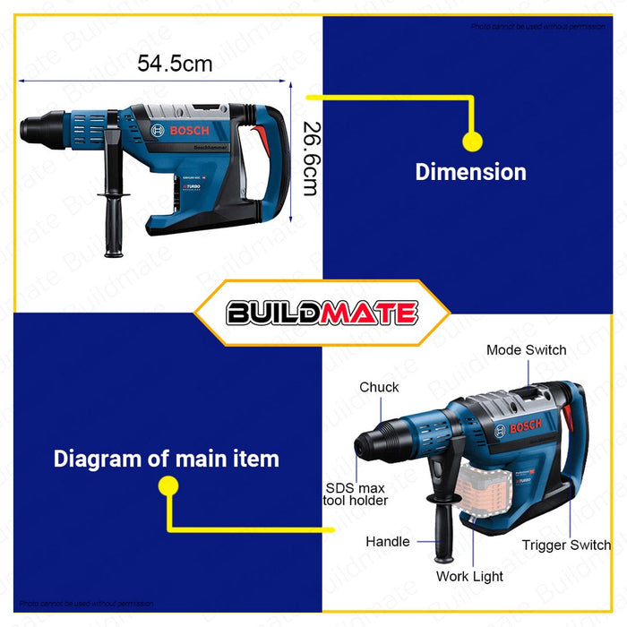 BOSCH Professional Cordless Lithium Ion Li-Ion Hammer Drill GBH 18V-45C 0611913080 •BUILDMATE• BLC