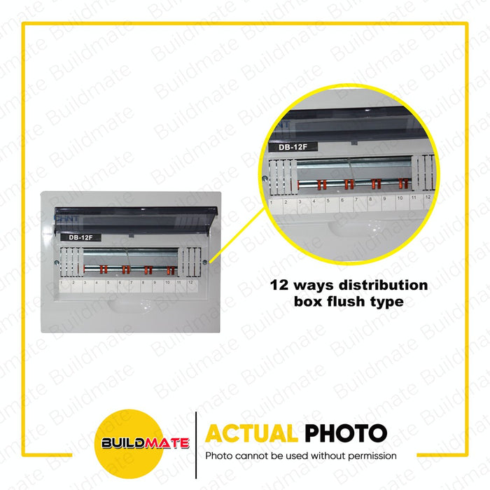CHINT 12 WAYS FLUSH Type Panel Distribution Box Board for Din Rail Breaker Busbar DB-12F •BUILDMATE•