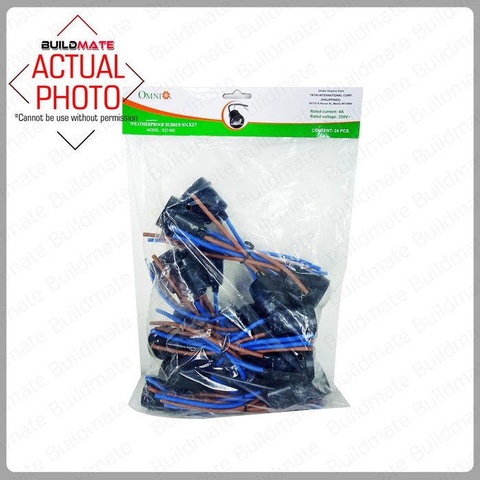 [WHOLESALE] (24PCS) OMNI Weatherproof Rubber Socket 3A 250V E27-602 •BUILDMATE•
