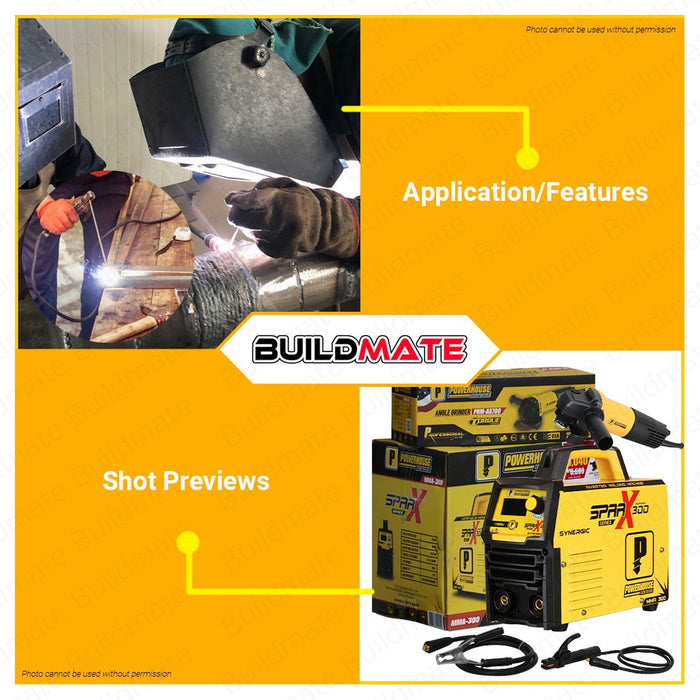 [FREE GRINDER] POWERHOUSE Synergic Inverter Type Welding Machine SparX Series MMA-300 PHWM BUILDMATE