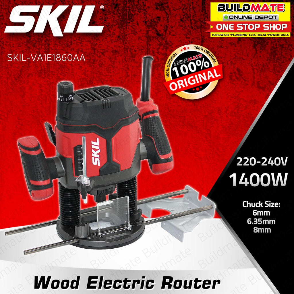 SKIL Wood Electric Plunge Router 1400W w/ Dual LED Light & Speed Regul ...